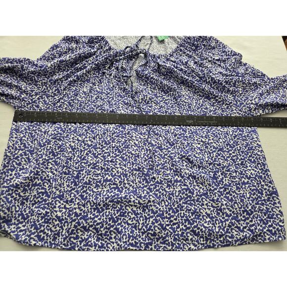 United colors of bennetton Peasant Women's Blouse Top Tie Neck Size Large NEW - Picture 6 of 14